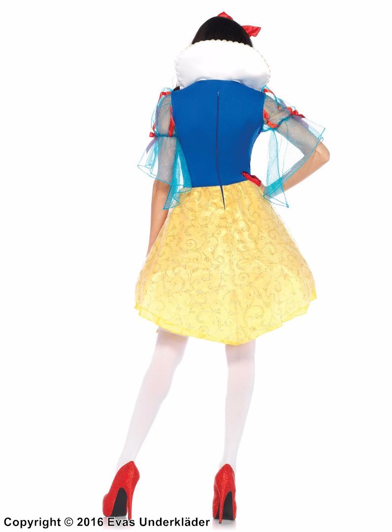 Snow White, costume dress, lacing, velvet, stay up collar